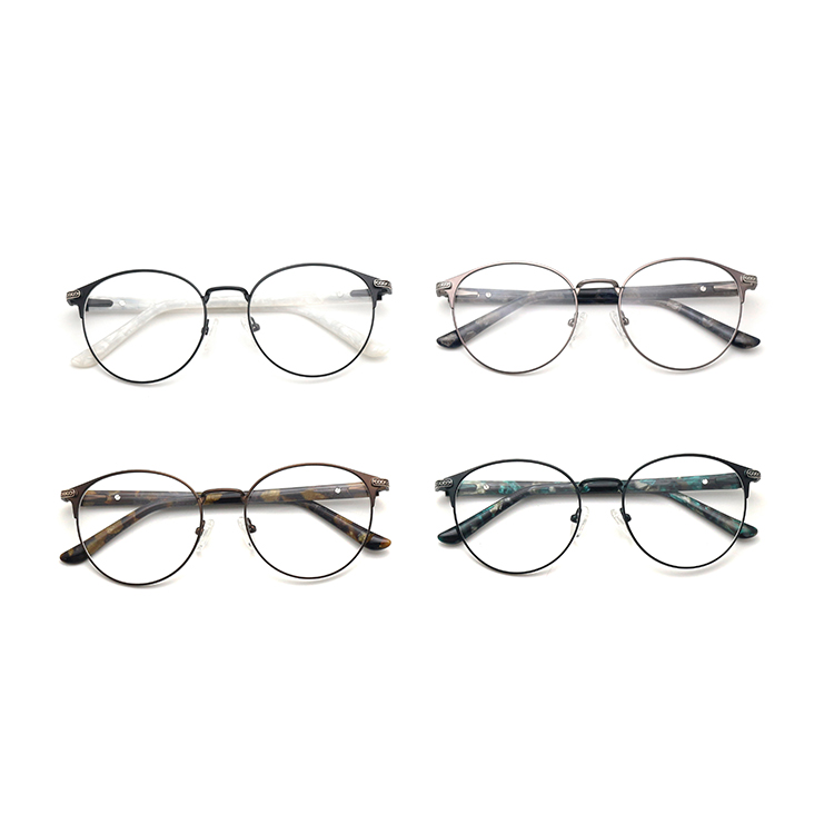 High Quality Spring Hinges Eyeglasses Trendy Metal Round Optical Glasses for Women Men