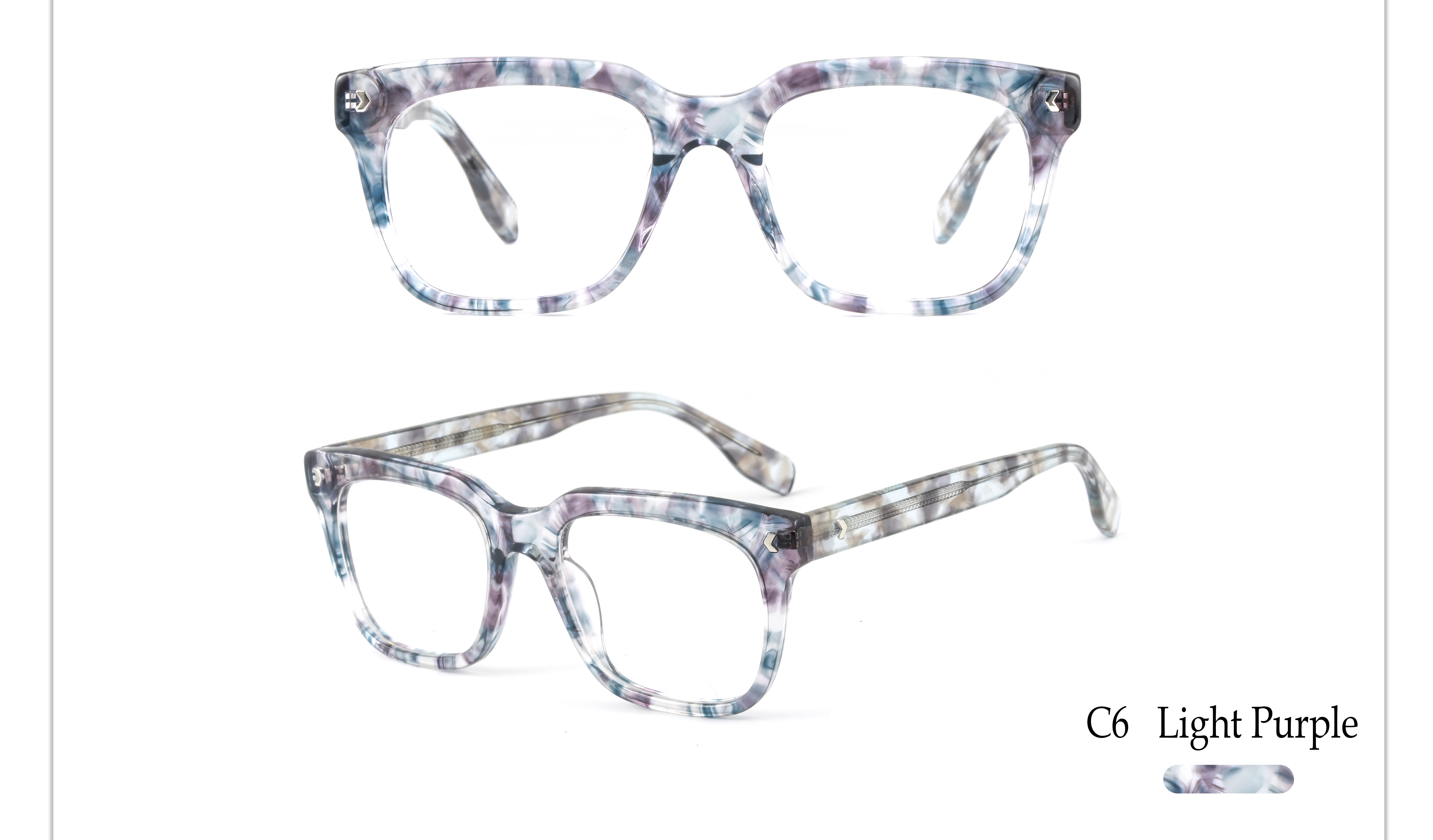 ISO9000 Certified Vintage Biodegradable Classic Mazzucchelli Acetate Square Eyeglass Frames Optical Glasses for Men