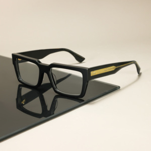 Unisex Black Rectangle Acetate Optical Glasses