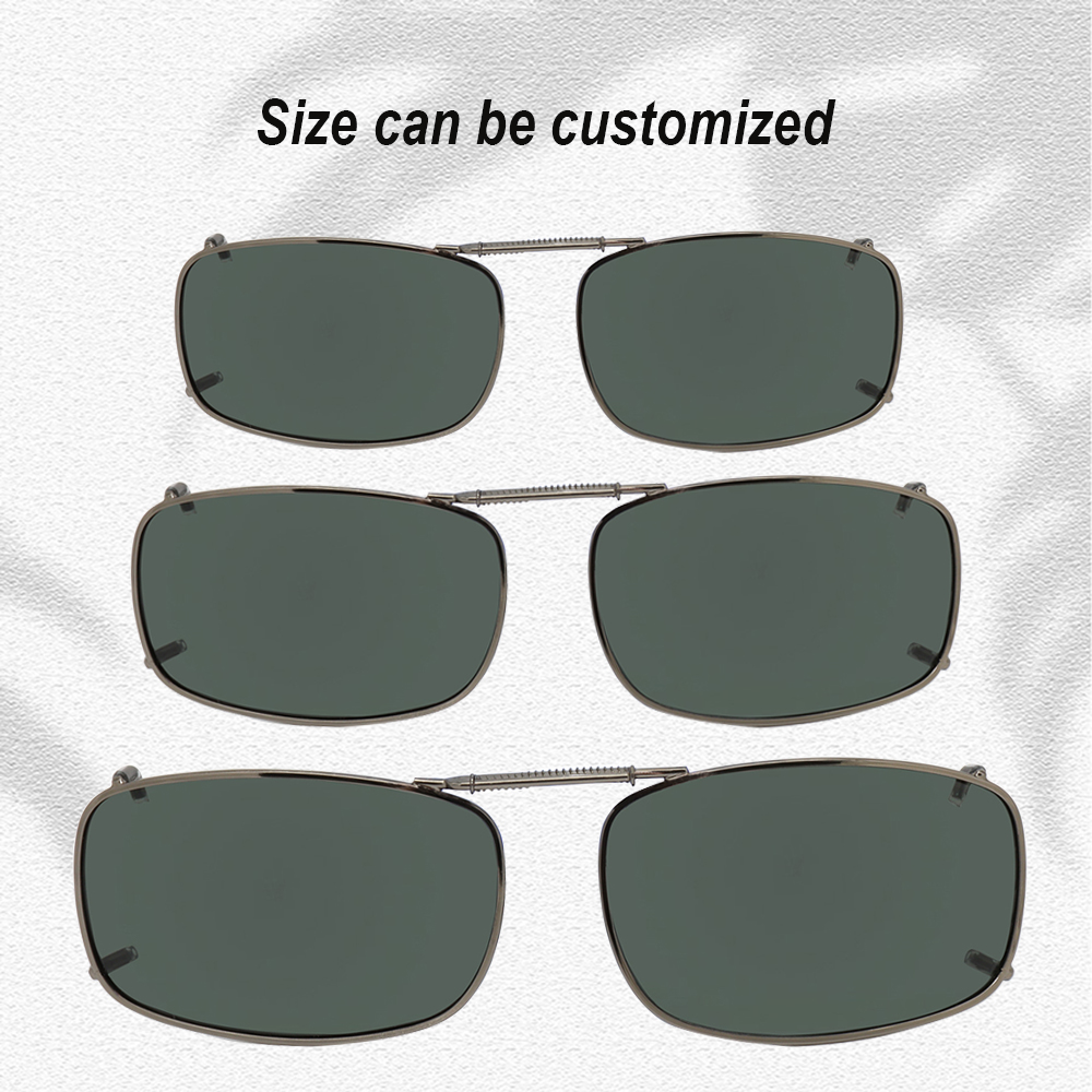 High Quality Unisex Fashion Custom Clip-On Rectangle Rimless Adult Sunglasses Polarized UV400 Lens Light Weight Comfortable TAC