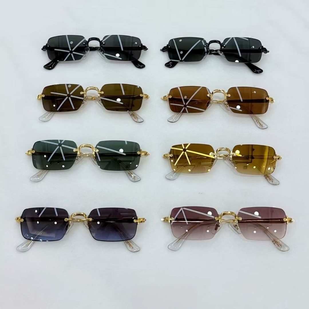 Trending Acetate Manufacturer High Quality Original Polarized UV400 Men Women Luxury Eyewear Designer Glasses Rimless Sunglasses