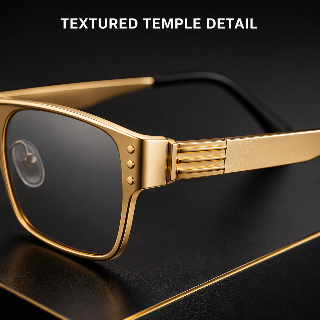 Small Rectangle Slim Metal Frame Textured Temples Vintage Retro Casual Driving Outdoor Streetwear Eyewear Sunglasses