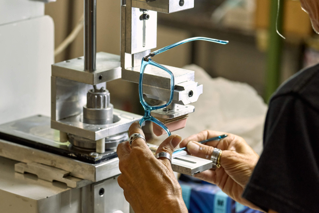 Eyewear manufacturing floor at IOVES facility in Cadore, Italy