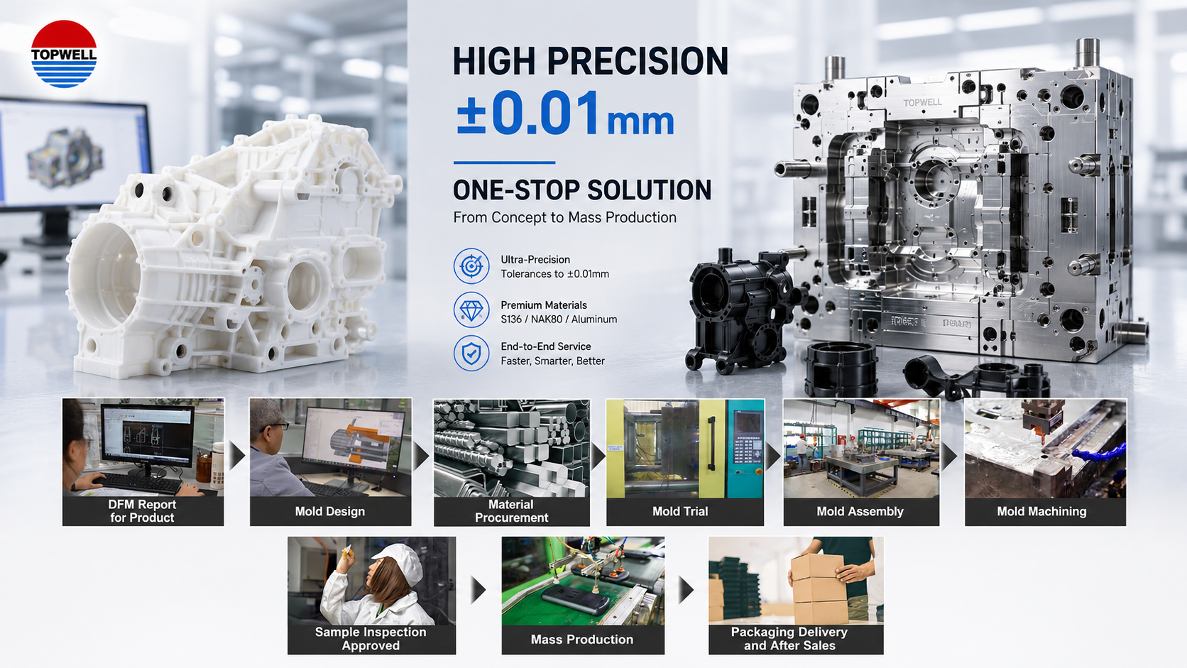 High-Precision Injection Mould for Optical Lenses Custom Multi-cavity VR/AR Glasses Equipment Mold Design Injection Molding
