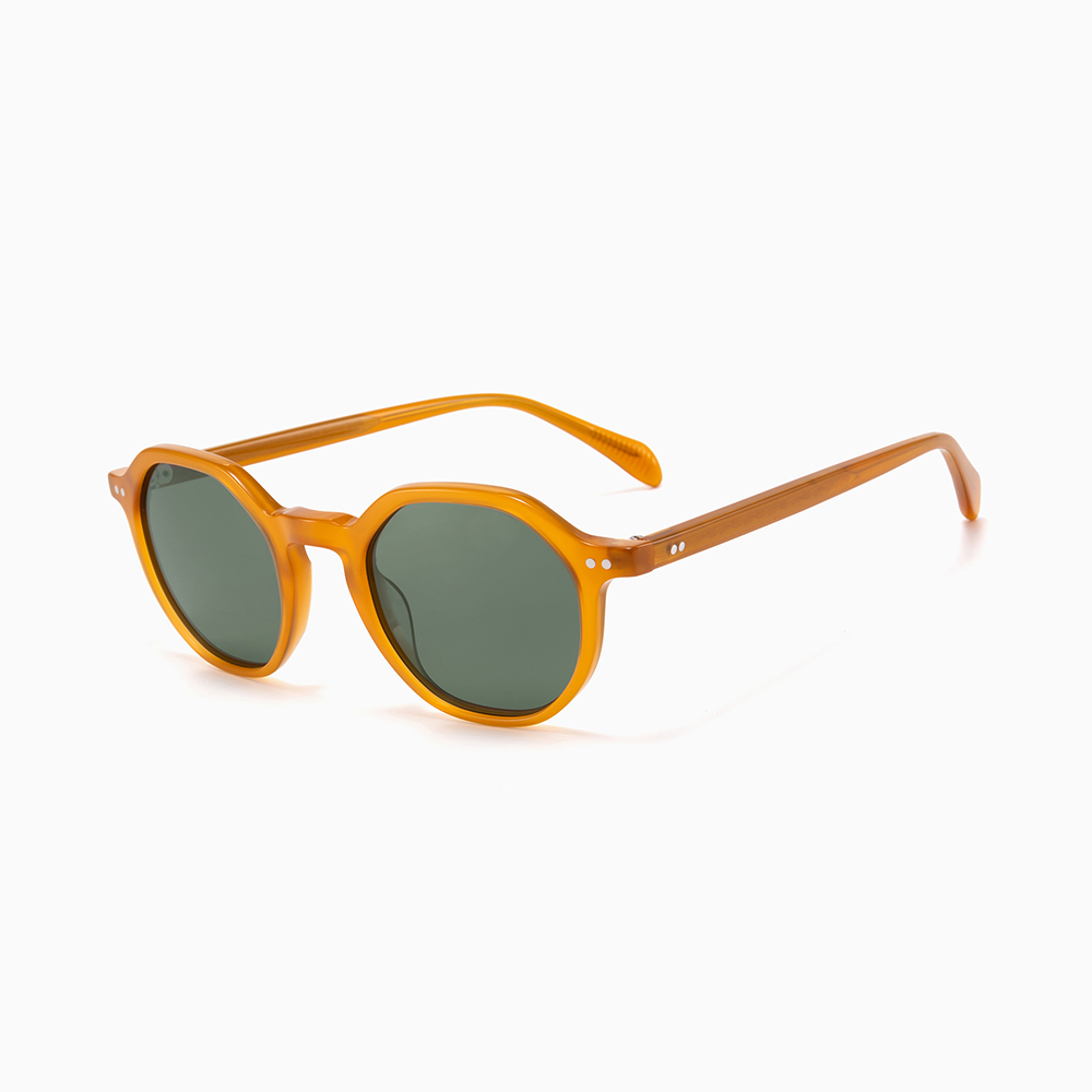 Vintage Round Acetate Sunglasses Mazzucchelli Frame Handmade Tortoise UV400 Unisex Custom Brand Private Label Bulk Wholesale