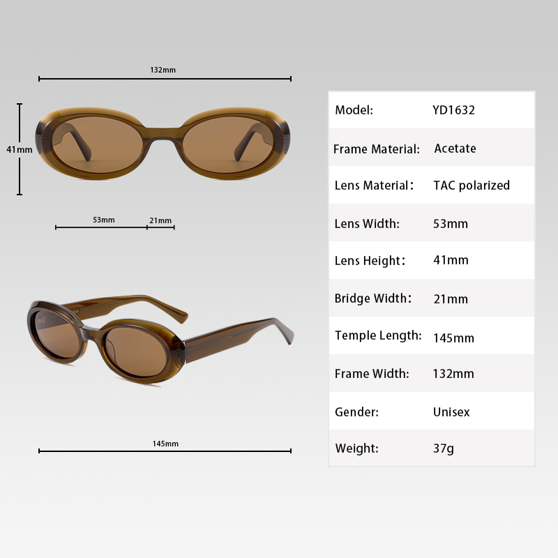 Best Selling Acetate Sunglasses UV400 Polarized Small Narrow Oval Frame Italian Style for Beach Resort Travel Women Eyewear