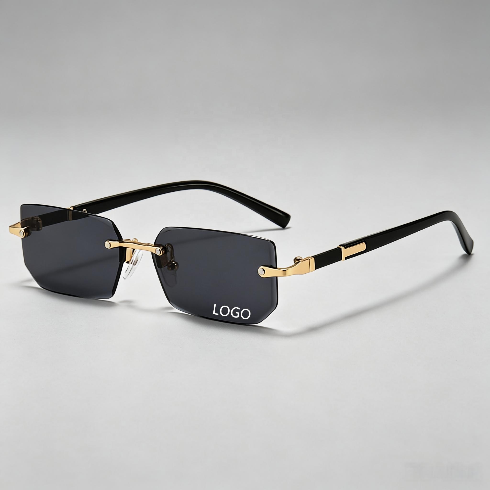 Private Label Rimless Eye Wear Sun Glasses UV400 Protection CE ISO9001 Certified For Daily Wear And Outdoor Activities