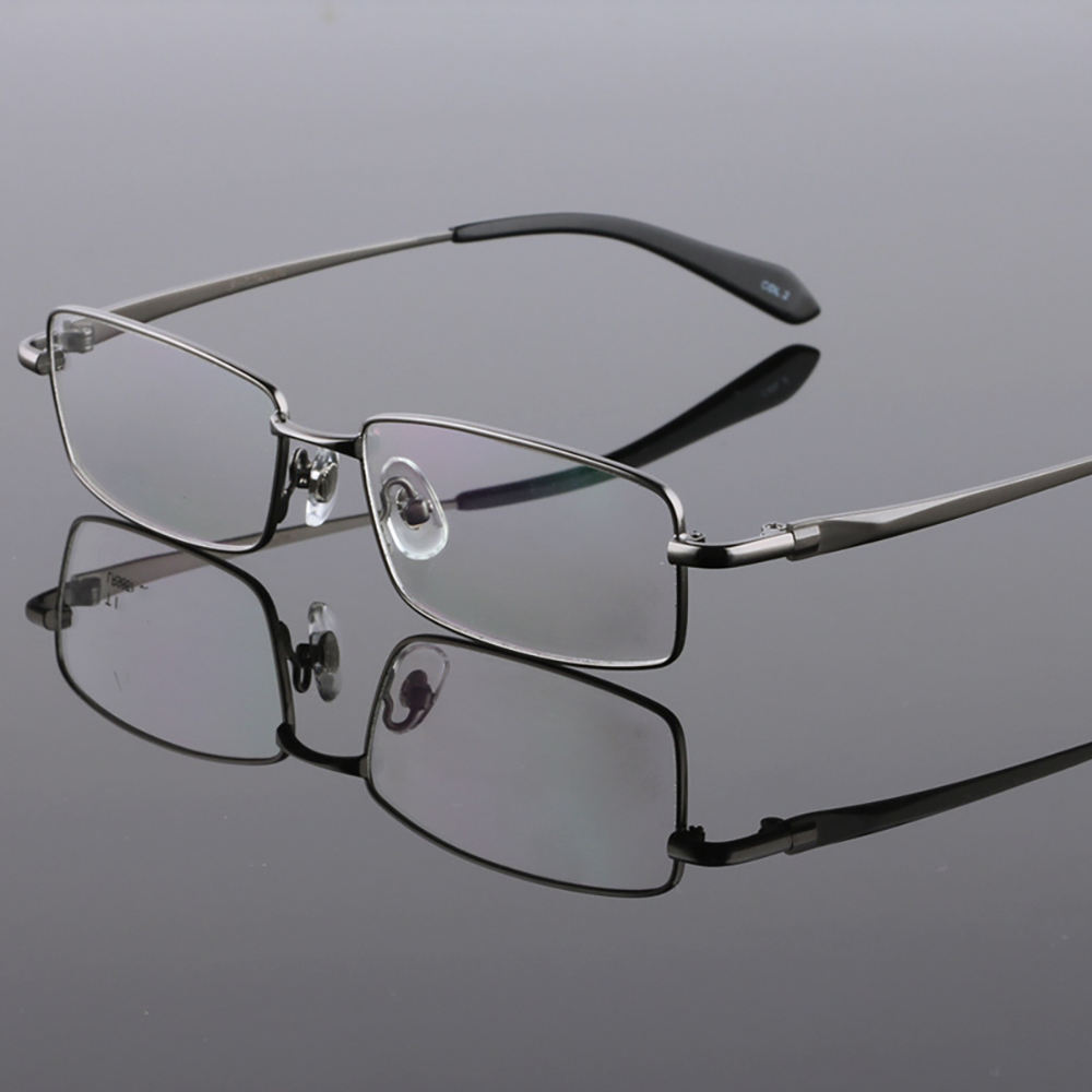 Men's Full Rim Optical Glasses Frame Pure Titanium Alloy Fashion Frame with Patchwork Pattern Prescription Eyewear Spectacles