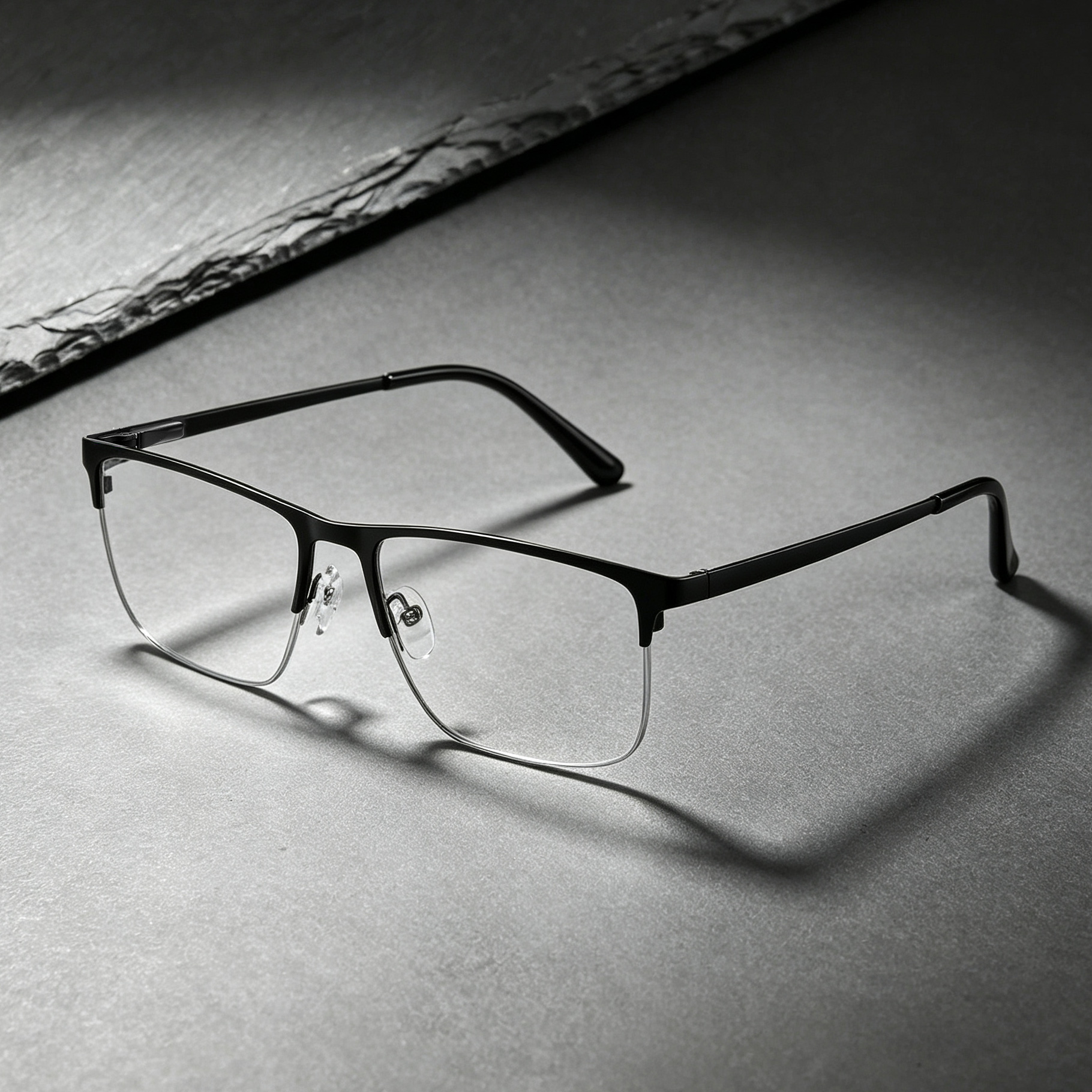 Good Quality with Competitive Prices Pure Titanium Optical Glasses Half Frame Men's Business Style Semi-rimless Spectacle Frame