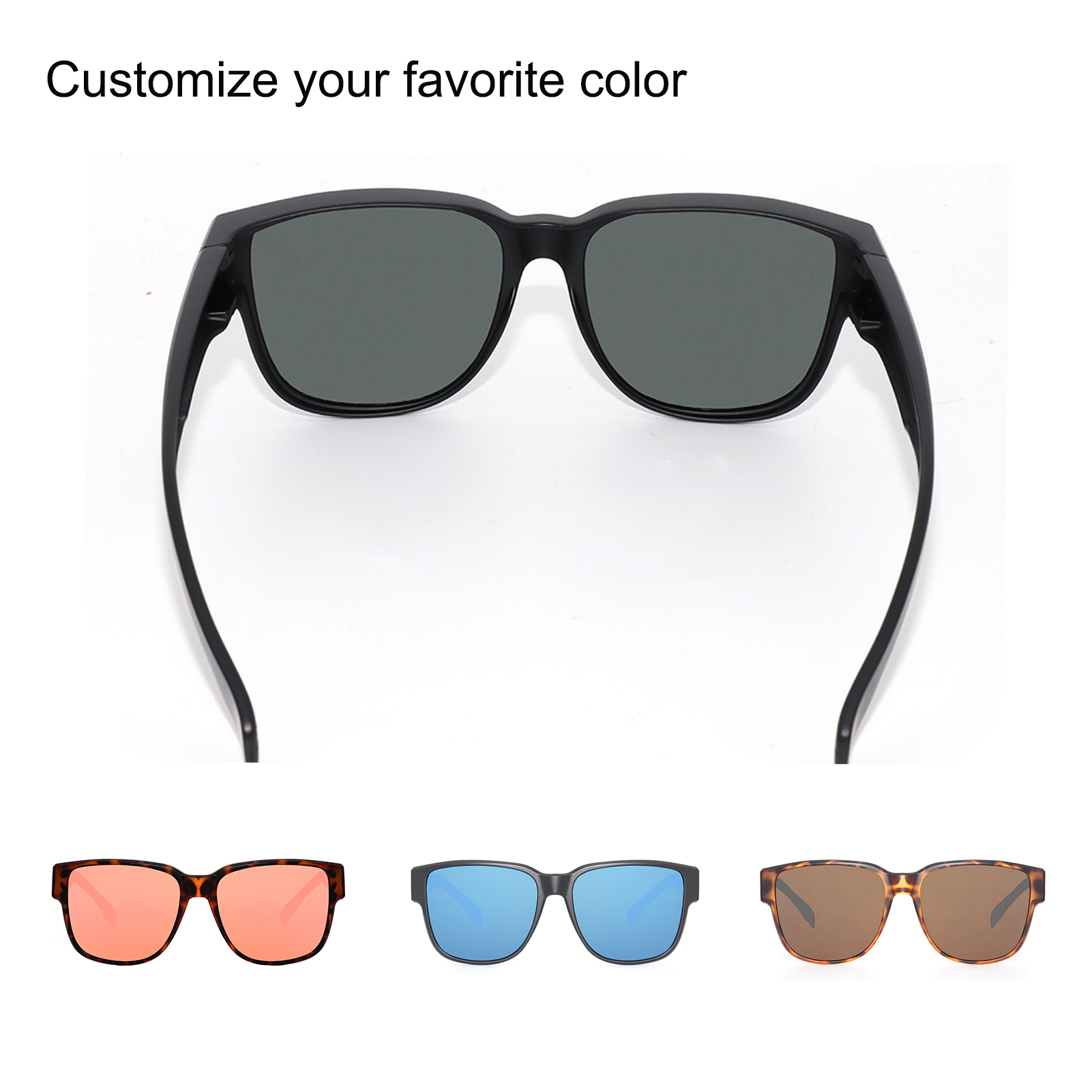 High Quality TR90 Full Rim Rectangle Sunglasses Classic Leopard Style Polarized TAC UV400 Protection Lightweight Custom Logo