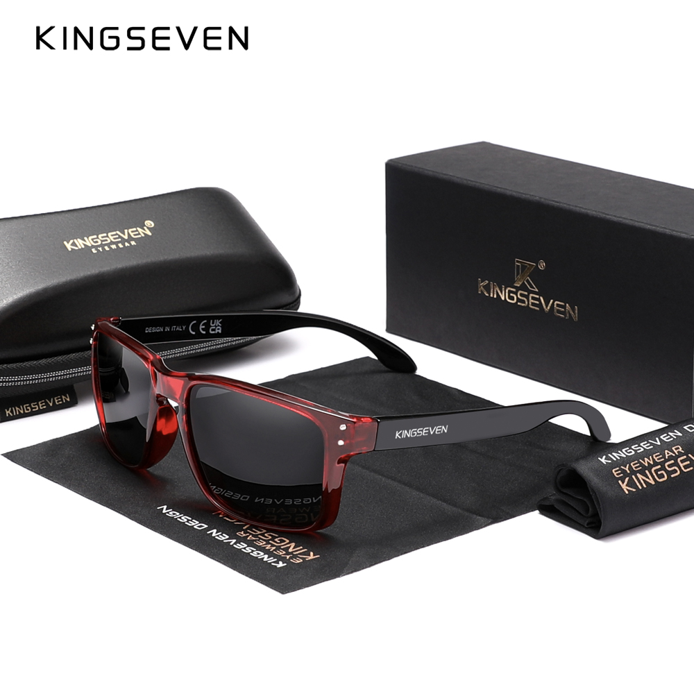 KINGSEVEN Brand Square Retro Sport's TR90 Sunglasses Women Men Carbon Fiber Pattern Design Outdoor Sports Eyewear 758