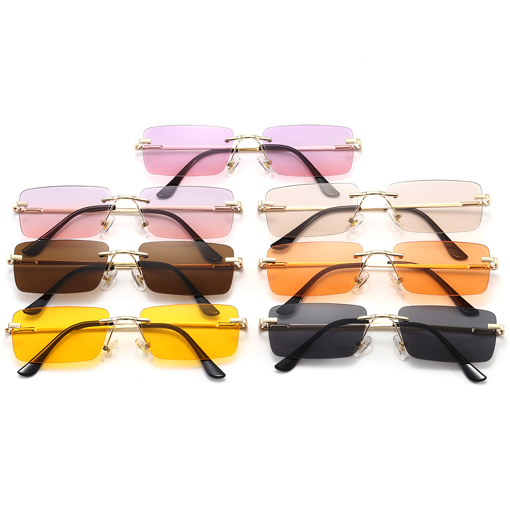Superhot Eyewear 45700 Rimless Rectangular Eyeglasses Spring Hinges Blue Light Blocking Frame for Unisex 2025 Styling