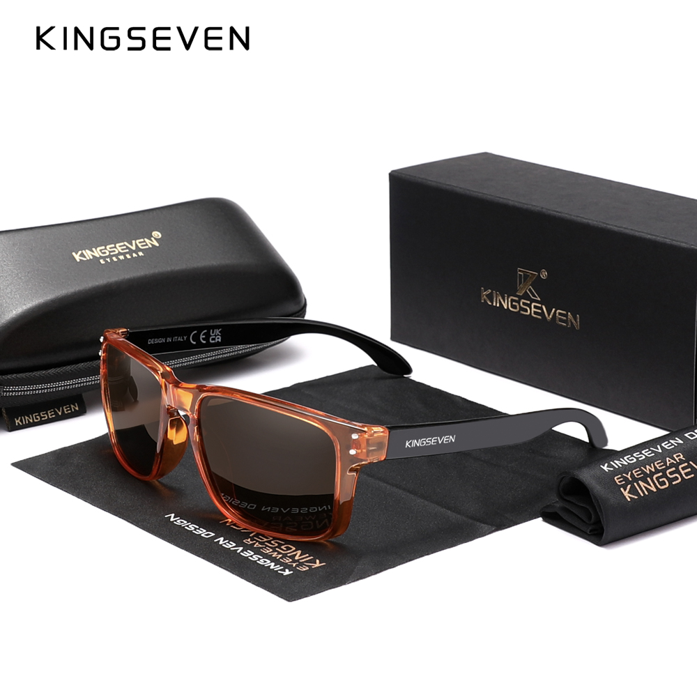 KINGSEVEN Brand Square Retro Sport's TR90 Sunglasses Women Men Carbon Fiber Pattern Design Outdoor Sports Eyewear 758