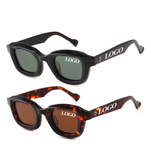Wholesale Custom Logo Sunglass Unique High Quality China Sunglasses Manufacturers Black Frame Luxury Square Acetate Sunglasses