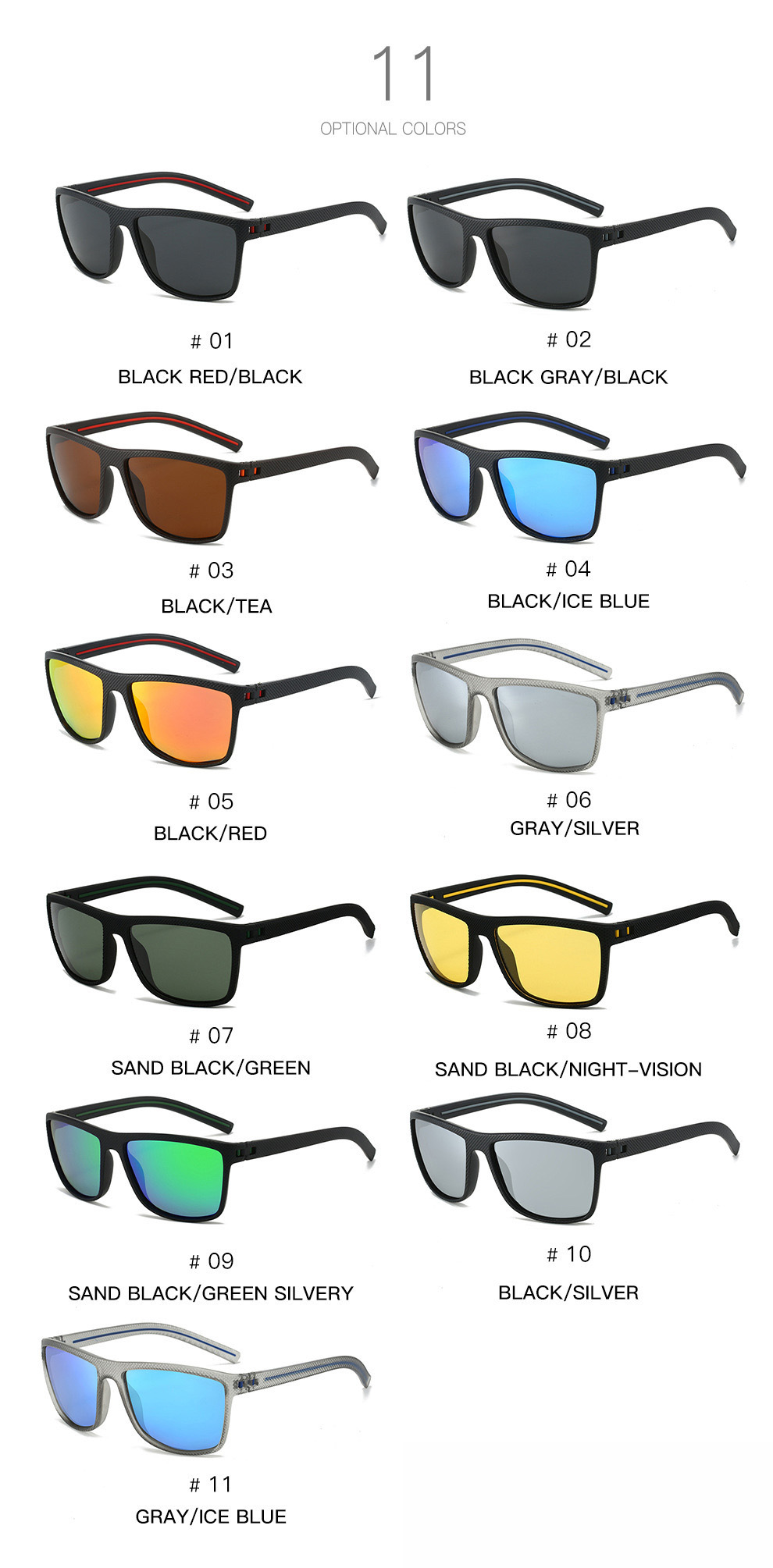 Sunray OEM Newest Square Frame Men Women Shades Fashion Designer Custom Logo Sun Glasses UV400 Polarized Sport Sunglasses