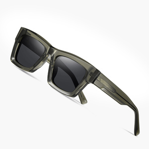 Mazzucchelli 2025 Men's Trendy Sunglasses S32110 Rectangular Gold/Gray Frame Acetate Thick Temple Polarized Lens Edgy Style