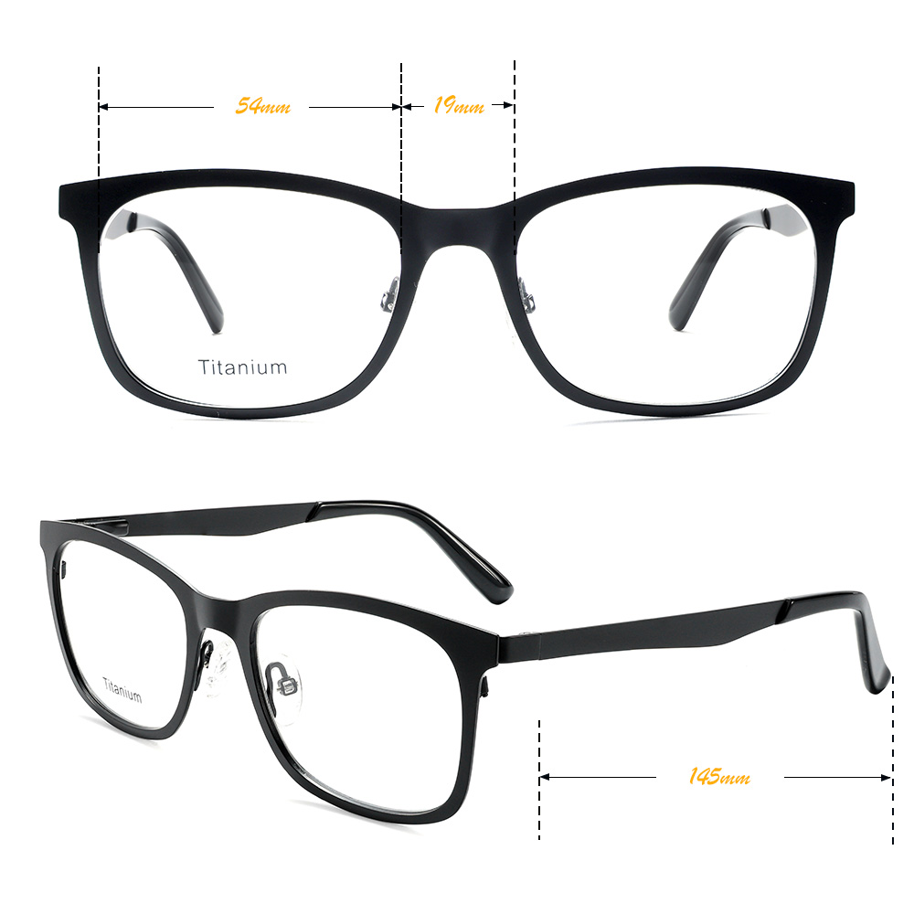 High Quality Black Eyeglasses Pure Titanium Optical Glasses With Spring Hinge Men's Business Style Spectacle Frame Daily Wear
