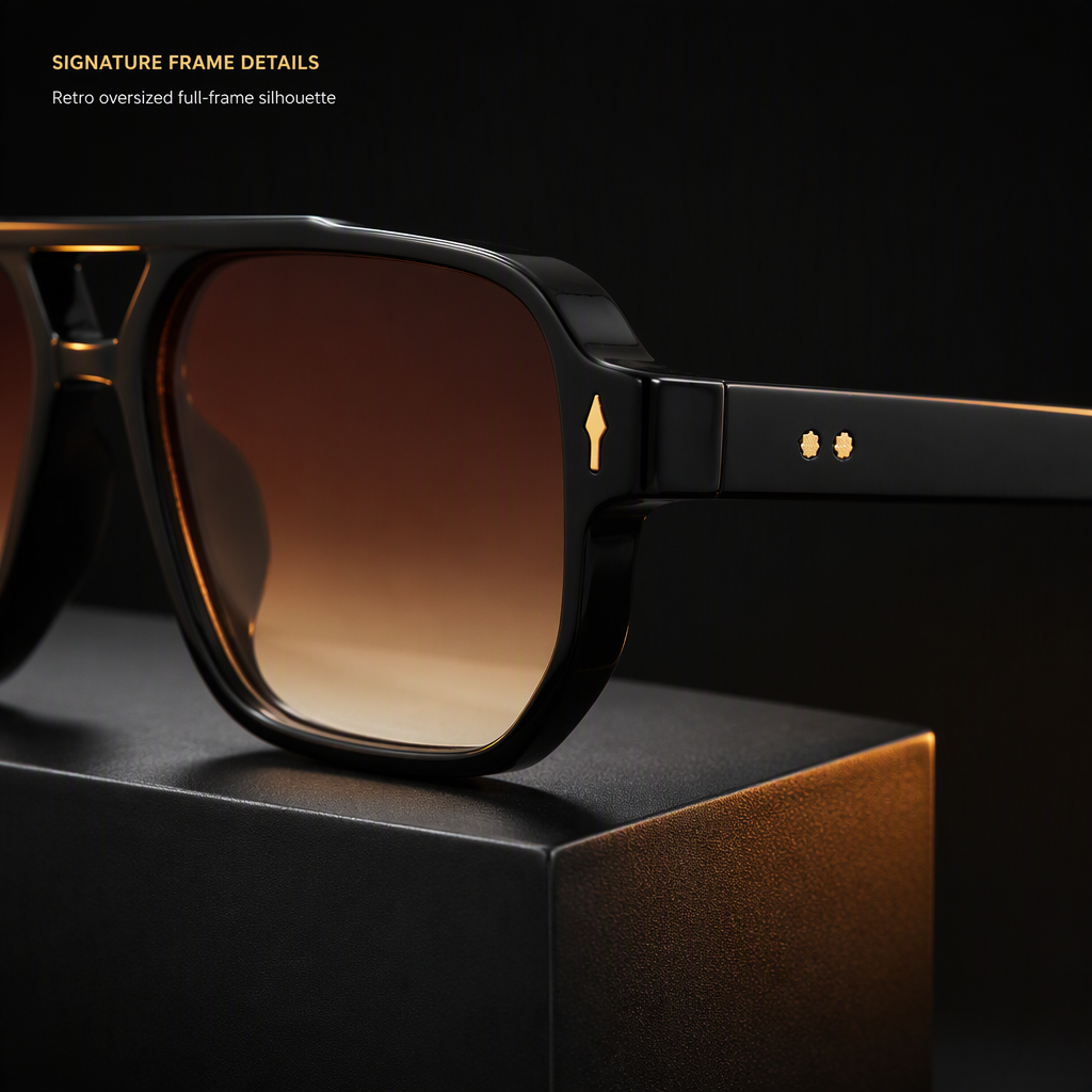 Retro 70s Pilot Teardrop Double Bridge Flat Top Oversized Thick UV400 Polarized Fashion Sunglasses Women Glasses Sunglasses