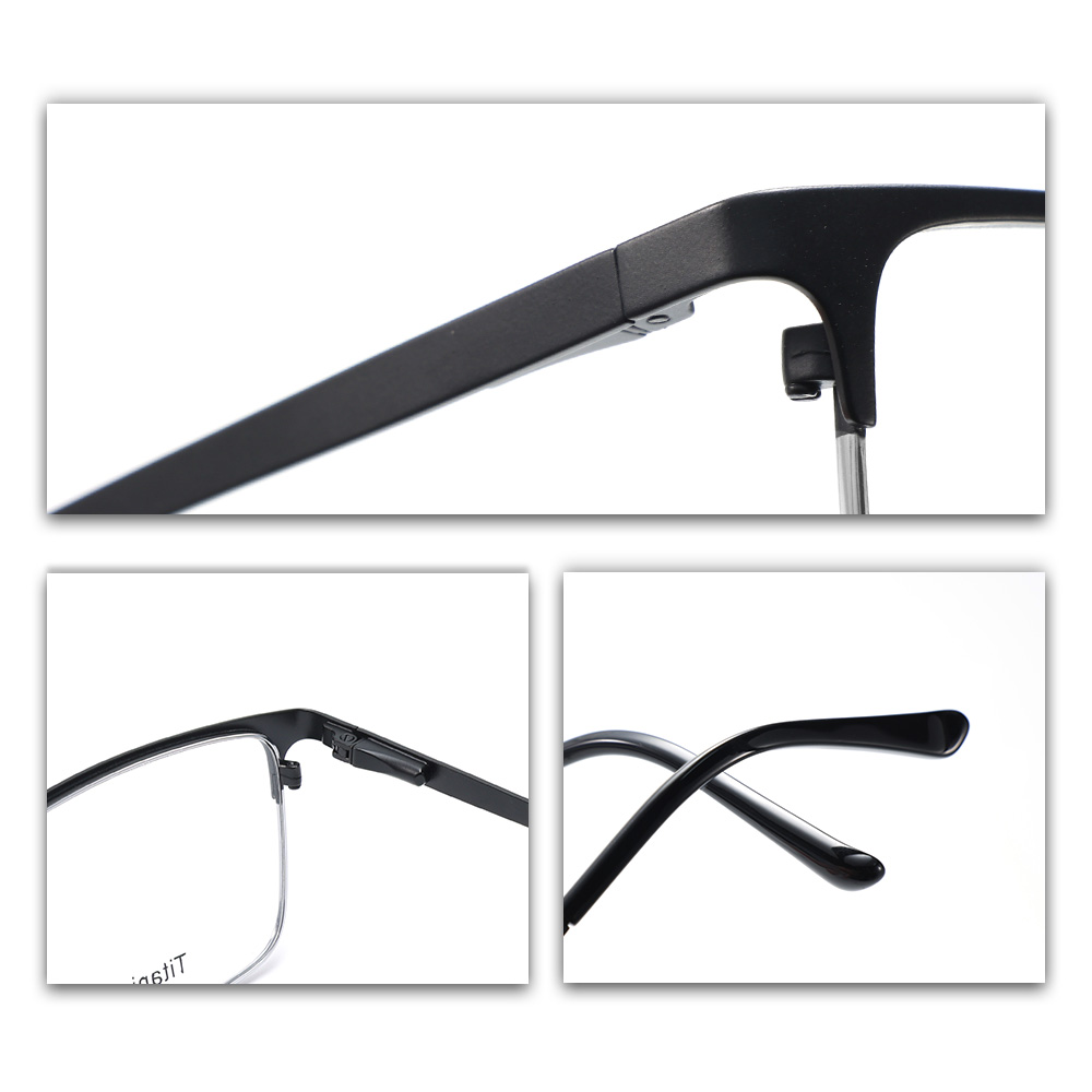 Good Quality with Competitive Prices Pure Titanium Optical Glasses Half Frame Men's Business Style Semi-rimless Spectacle Frame