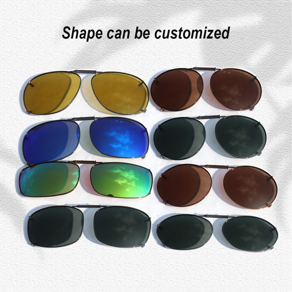 High Quality Unisex Fashion Custom Clip-On Rectangle Rimless Adult Sunglasses Polarized UV400 Lens Light Weight Comfortable TAC