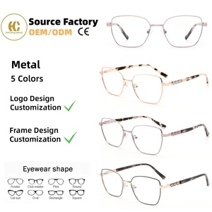 Customization Handcrafted Fashion Metal Optical Glasses With Acetate Temples High-end Eyeglasses Frames For Daily Wear OEM/ODM