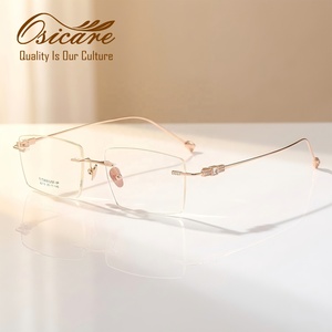 Luxury Women Titanium Rimless Diamond Glasses Frames