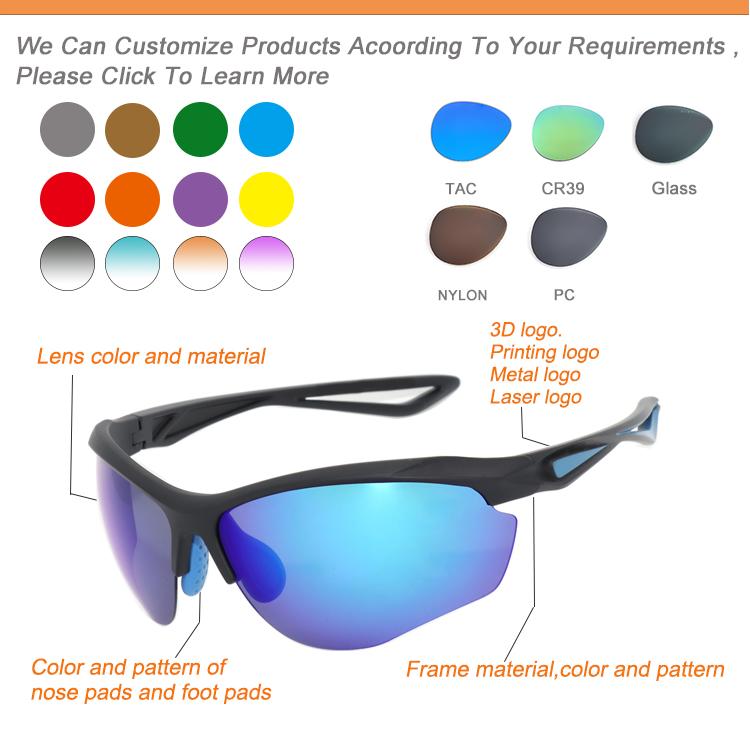 Hot Sale Stylish TR90 Sports Half Rim Rectangle Adult Custom logo Sunglasses Unisex Lightweight Comfort Polarized Eye Protection