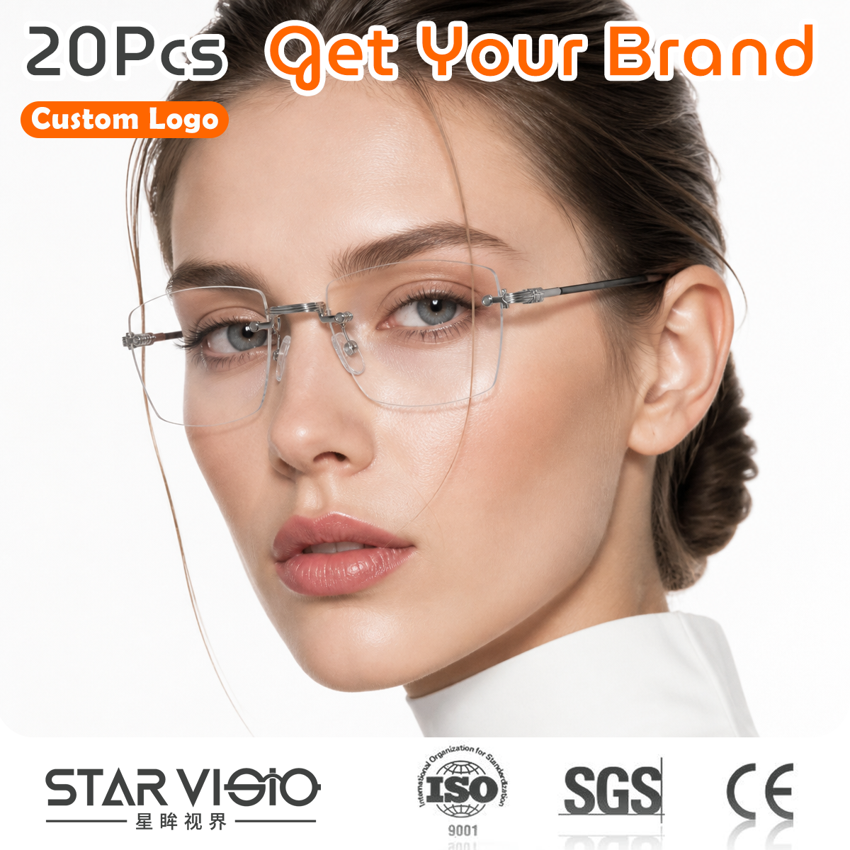 Luxury Rimless Metal Optical Glasses Frames Minimalist Fashion Ultralight Square Eyeglasses Men Women Frameless Eyewear