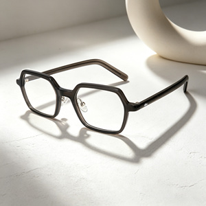 Retro Eyeglasses Transparent Grey Acetate Optical Glasses With Rubber Nose Pad Acetate Spectacle Frames Unisex For Men And Women