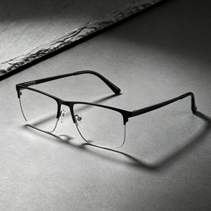 Good Quality with Competitive Prices Pure Titanium Optical Glasses Half Frame Men's Business Style Semi-rimless Spectacle Frame