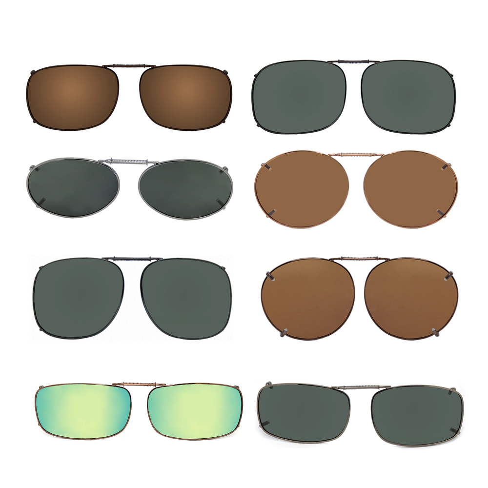 High Quality Unisex Fashion Custom Clip-On Rectangle Rimless Adult Sunglasses Polarized UV400 Lens Light Weight Comfortable TAC