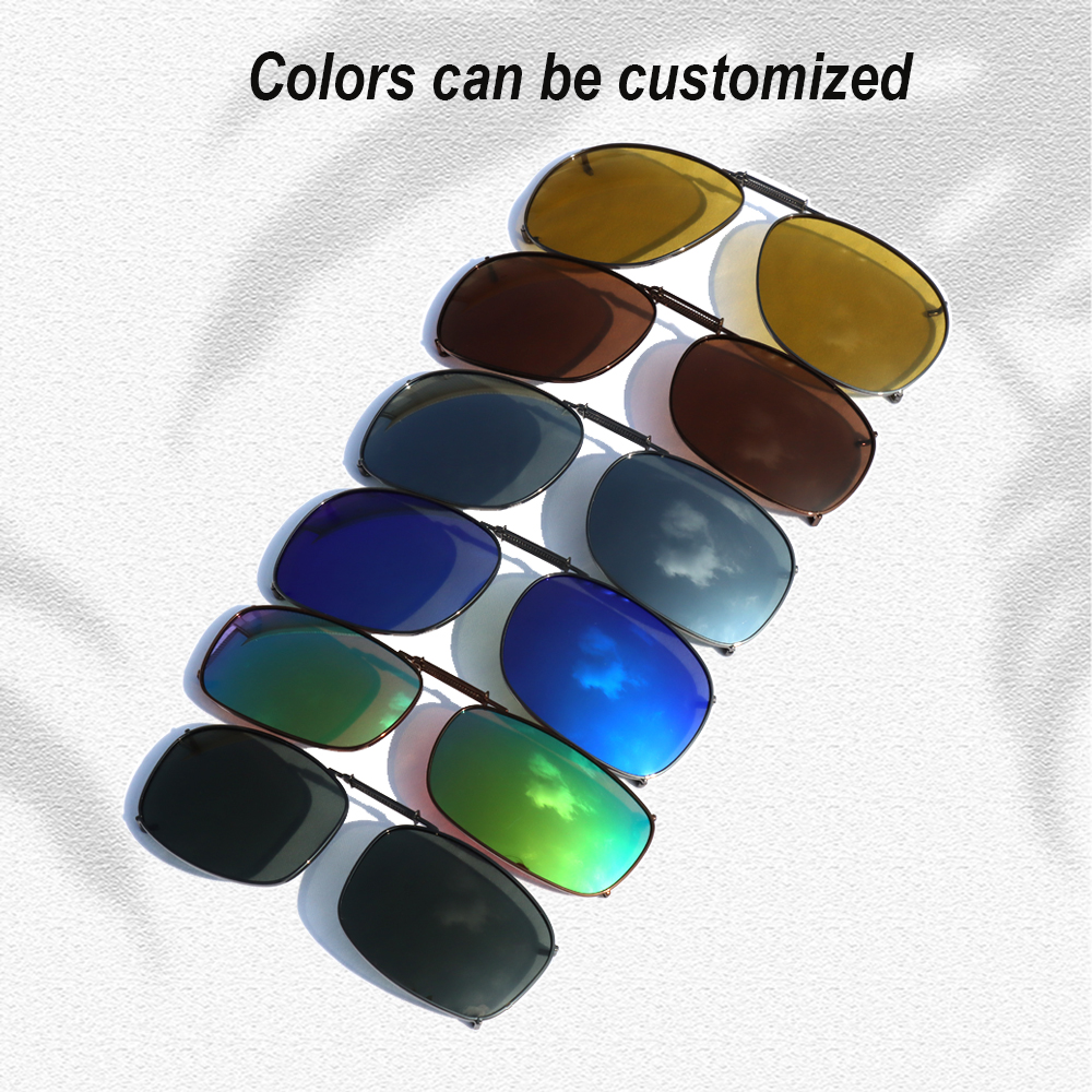 High Quality Unisex Fashion Custom Clip-On Rectangle Rimless Adult Sunglasses Polarized UV400 Lens Light Weight Comfortable TAC