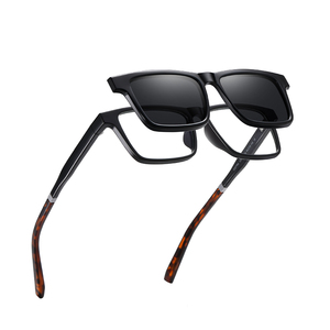 Ultra-light square Frame Sunglasses Magnet Clip on Uv Protection Fashionable Polarized Sunglasses