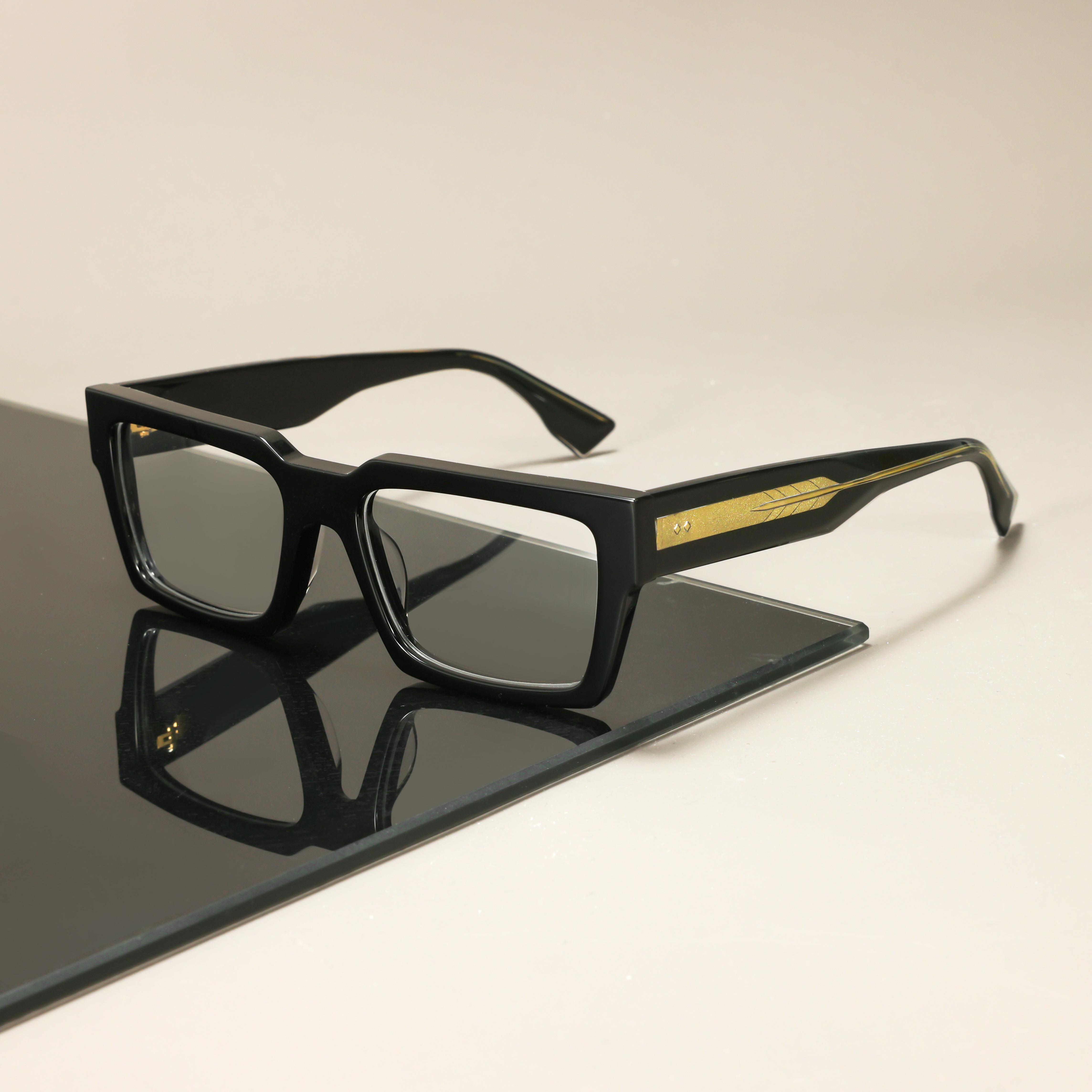 Rectangle Eyeglasses High Quality Ready Stock Black Acetate Optical Glasses Premium Acetate Spectacle Glasses Frames Unisex