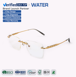 Sifier Luxury Rimless Square Optical Glasses Thin Metal Temple Nylon Clear Lens Gold Silver Gun Black Daily Office Eyewear