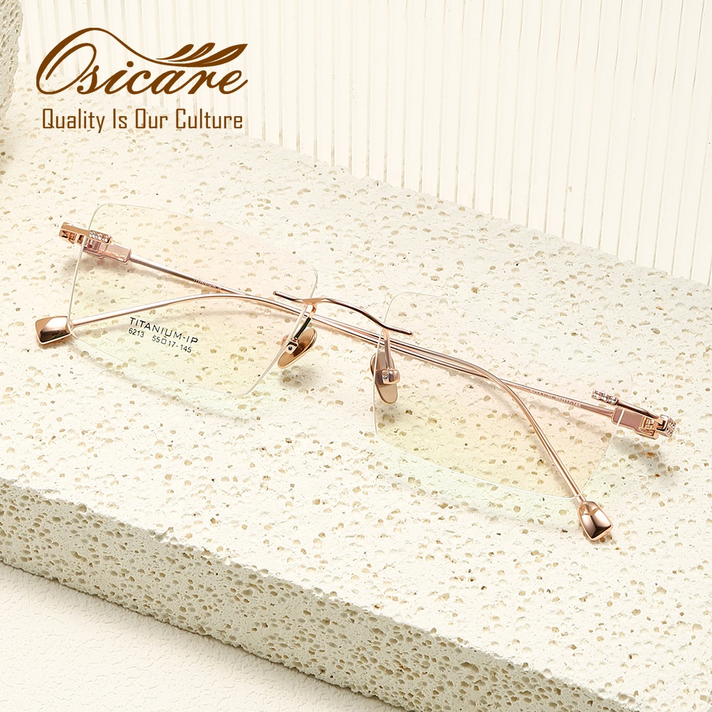 Premium Women Rhinestone Diamond Glasses Luxury Eyewear Titanium Rimless Decor Spectacles Eyeglasses Frames with Crystal Stone