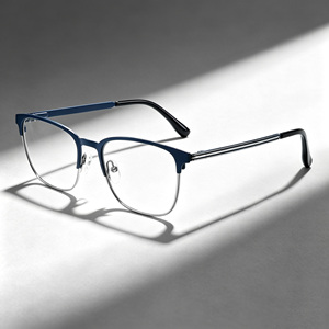 High Quality Blue Colored Plating Pure Titanium Eyeglasses Frames Men's Business Style Good Quality High Level Spectacle Frame