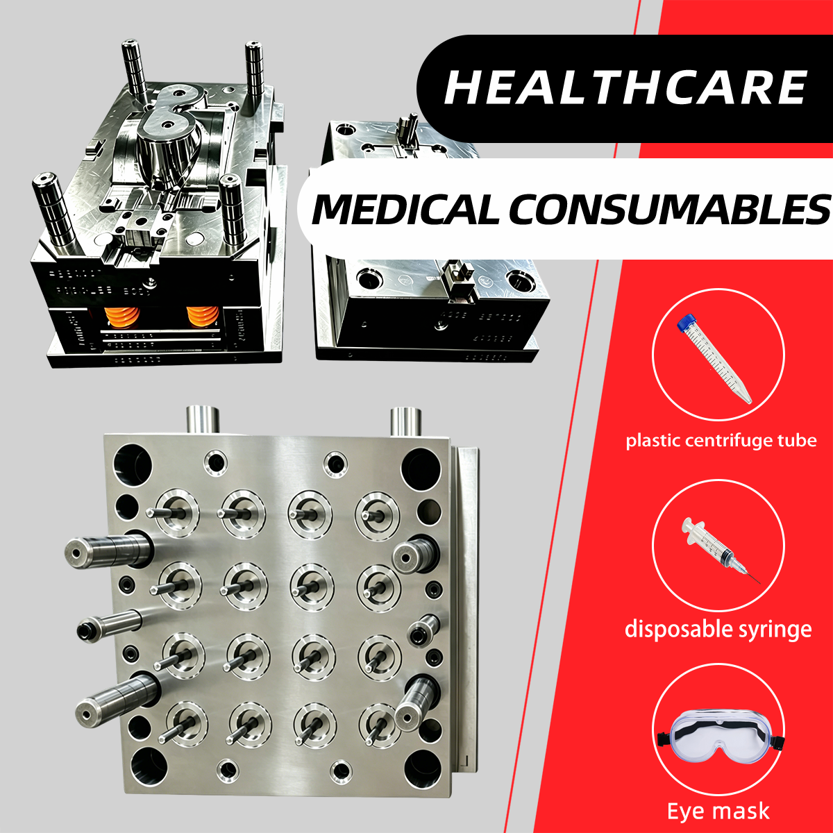 Factory Direct Customized Medical Protective Goggle Mould PC Material Injection Mold for Hospital Eyewear Manufacturing