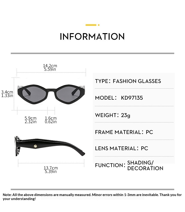 HipHop Y2K Geometric Small Retro Vintage Trendy Fashion UV400 Protection Travel Party Beach Sunglasses Men Glasses Sunglasses