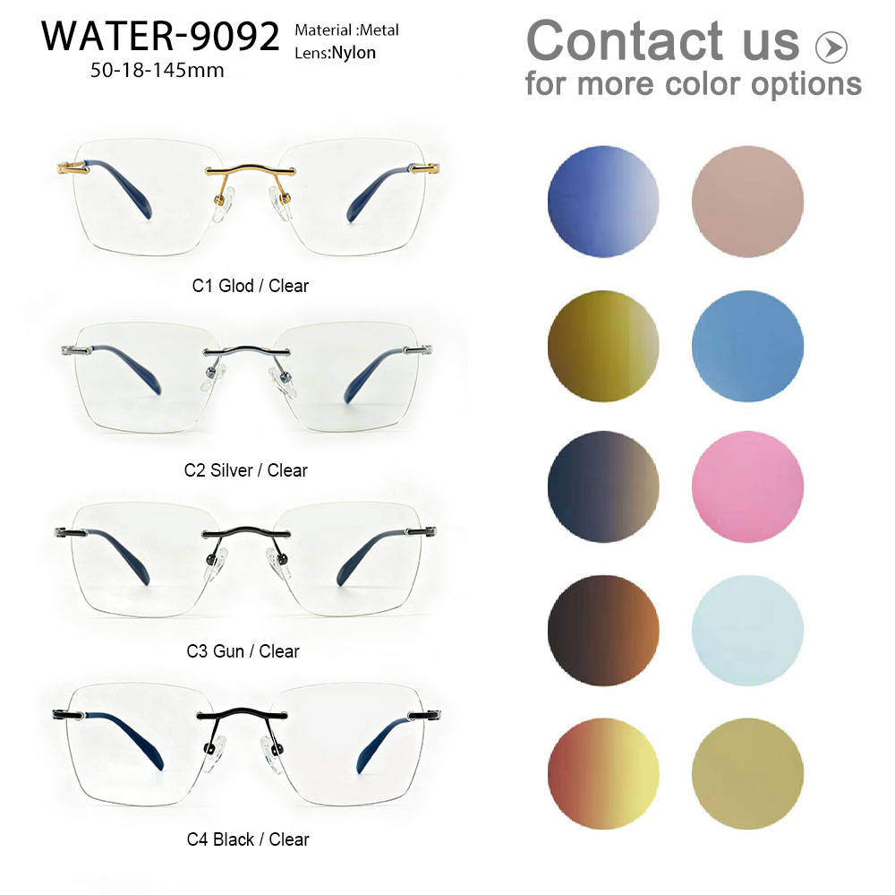 Sifier Luxury Rimless Square Optical Glasses Thin Metal Temple Nylon Clear Lens Gold Silver Gun Black Daily Office Eyewear