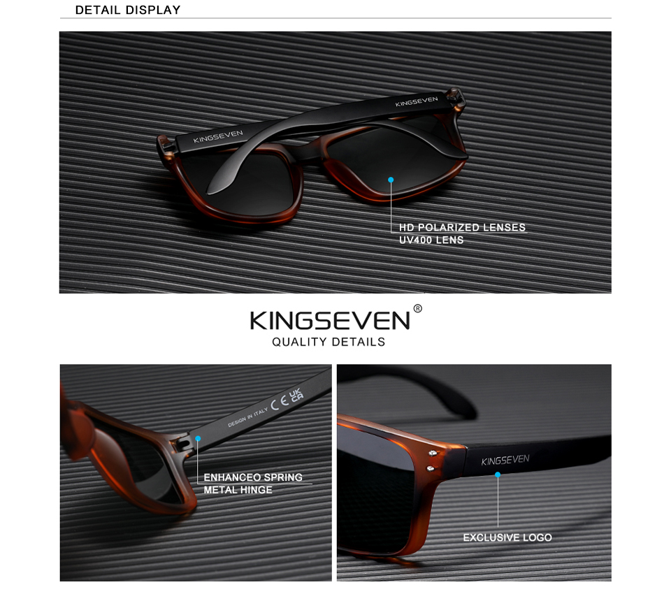 KINGSEVEN Brand Square Retro Sport's TR90 Sunglasses Women Men Carbon Fiber Pattern Design Outdoor Sports Eyewear 758