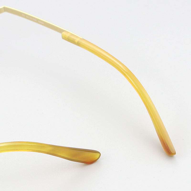 Pure Titanium Buffalo-Style Rimless Eyeglass Frame Cut-Edge Design Premium Look Plastic Lenses for Men Adult Larger Faces