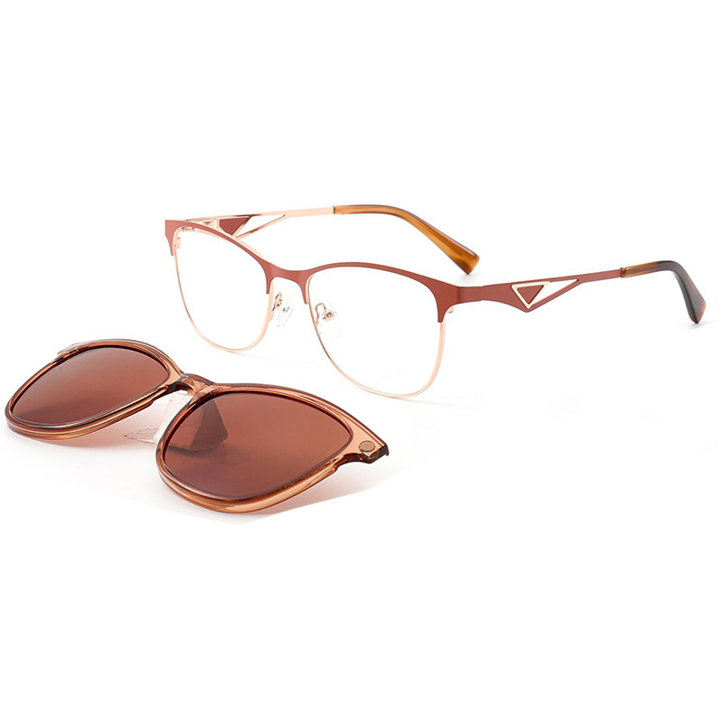 Magnetic Fashionable Red Metal Clip-On Eyeglasses Multiple Frame Colors No Moq Polarized Les Women Optical Frames