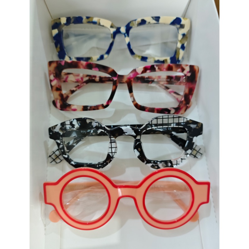 High Quality Handmade Acetate Eyewear Frame Custom Logo Women Men Fashion Optical Glasses Large Spectacle Eyeglasses Frame Mixed