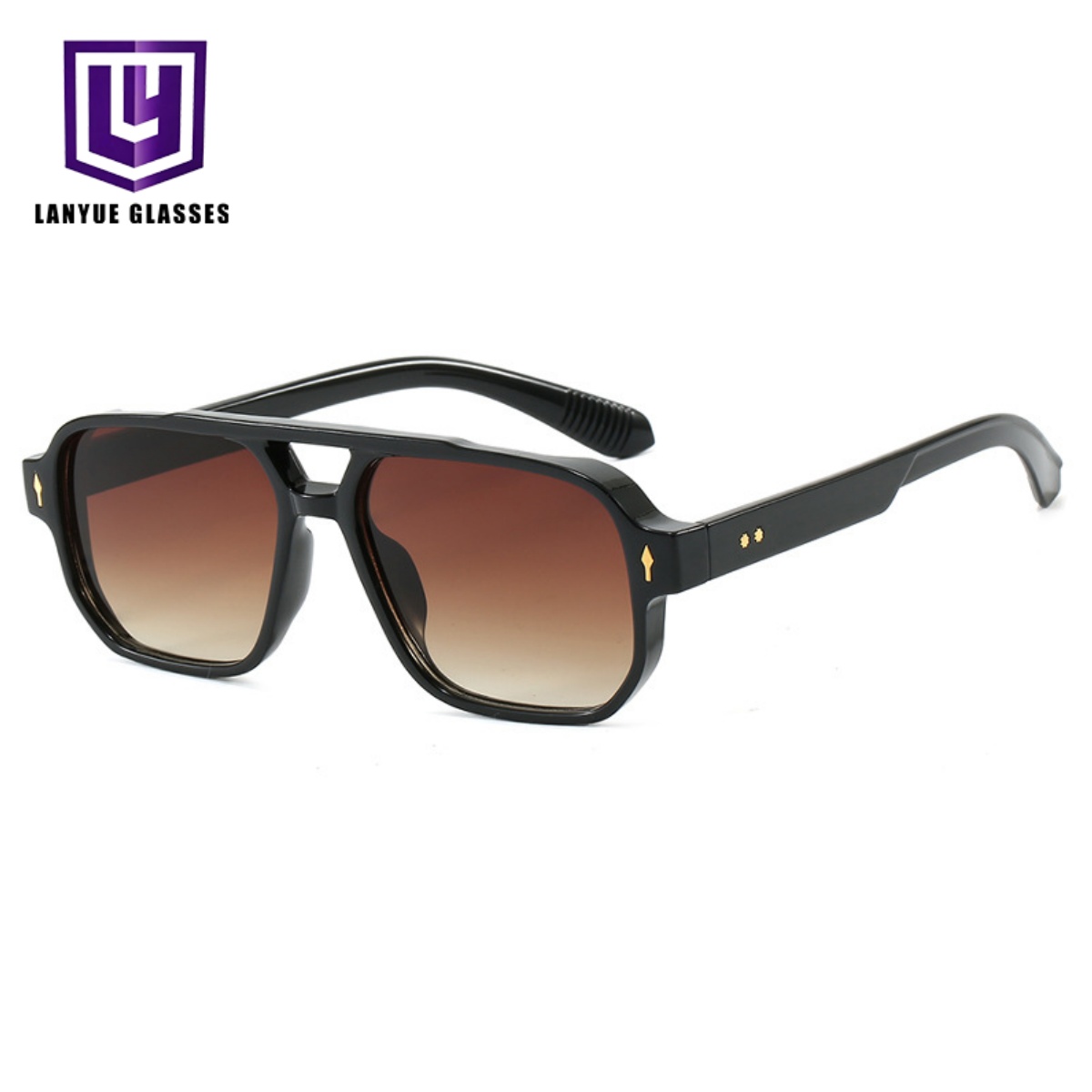 Retro 70s Pilot Teardrop Double Bridge Flat Top Oversized Thick UV400 Polarized Fashion Sunglasses Women Glasses Sunglasses