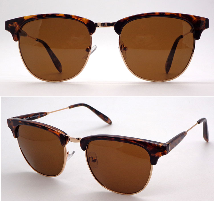 CE New Italy Design Glasses Custom Made Eyebrow Tortoise Gold Rim Half Rimless Retro Fashion Designer Sunglasses