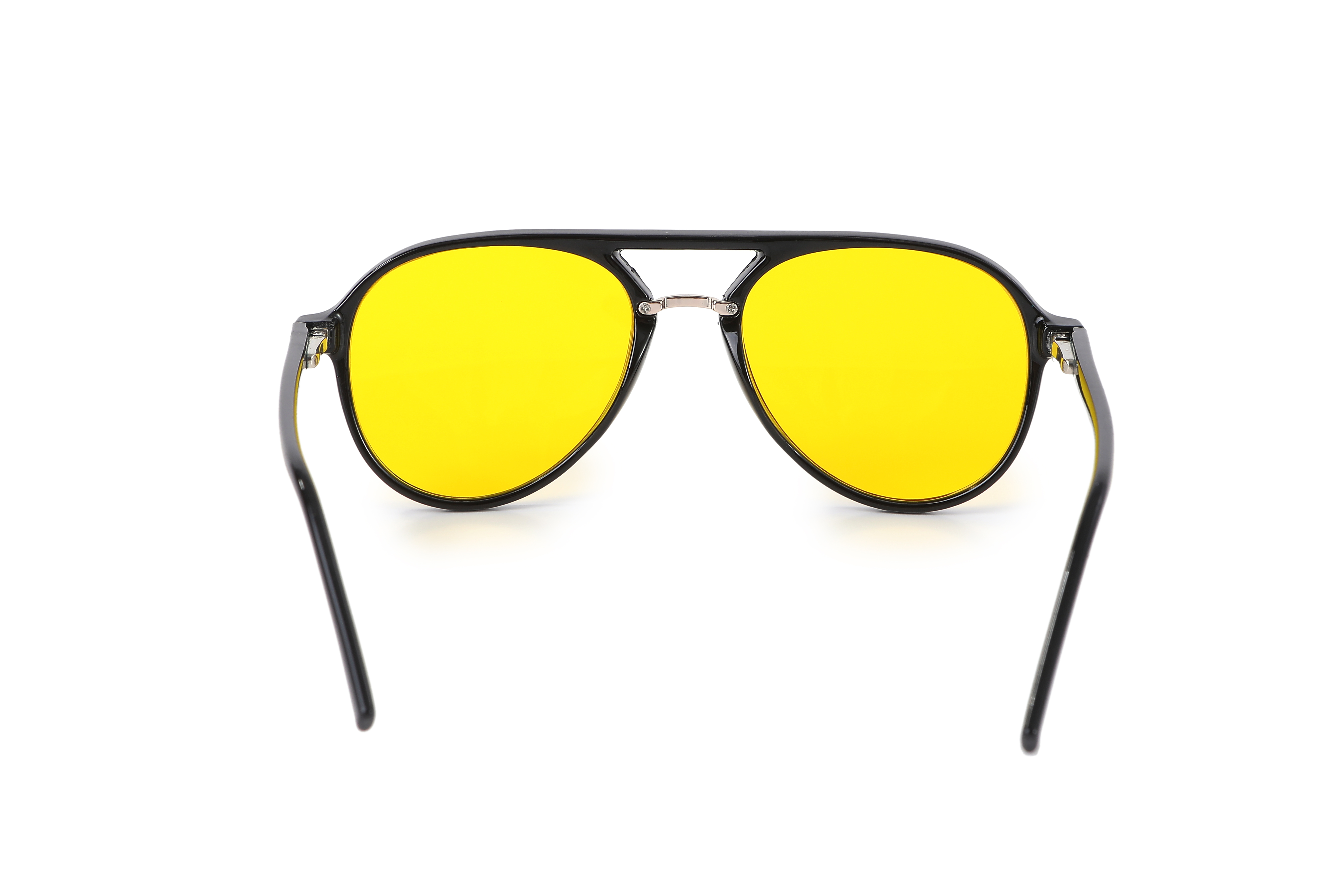 Custom Logo Branded Double Bridge Spring Hinge Men Oval Yellow CR39 Day Use Anti Blue Light Blocking Optical Frames Glasses