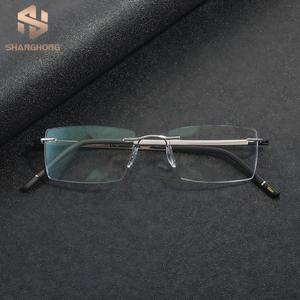 5573AH Rectangle Frameless Titanium Eyeglasses Frames