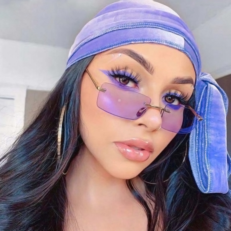 Superhot Eyewear 45700 Rimless Rectangular Eyeglasses Spring Hinges Blue Light Blocking Frame for Unisex 2025 Styling