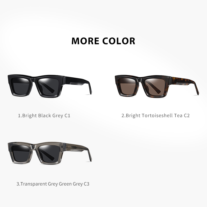 Mazzucchelli 2025 Men's Trendy Sunglasses S32110 Rectangular Gold/Gray Frame Acetate Thick Temple Polarized Lens Edgy Style